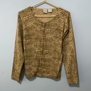 Mary Jane  silk zip up sweater